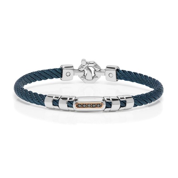 BARAKA Men's BR332001RODN190010 316L Collection Gold Diamonds Bracelet